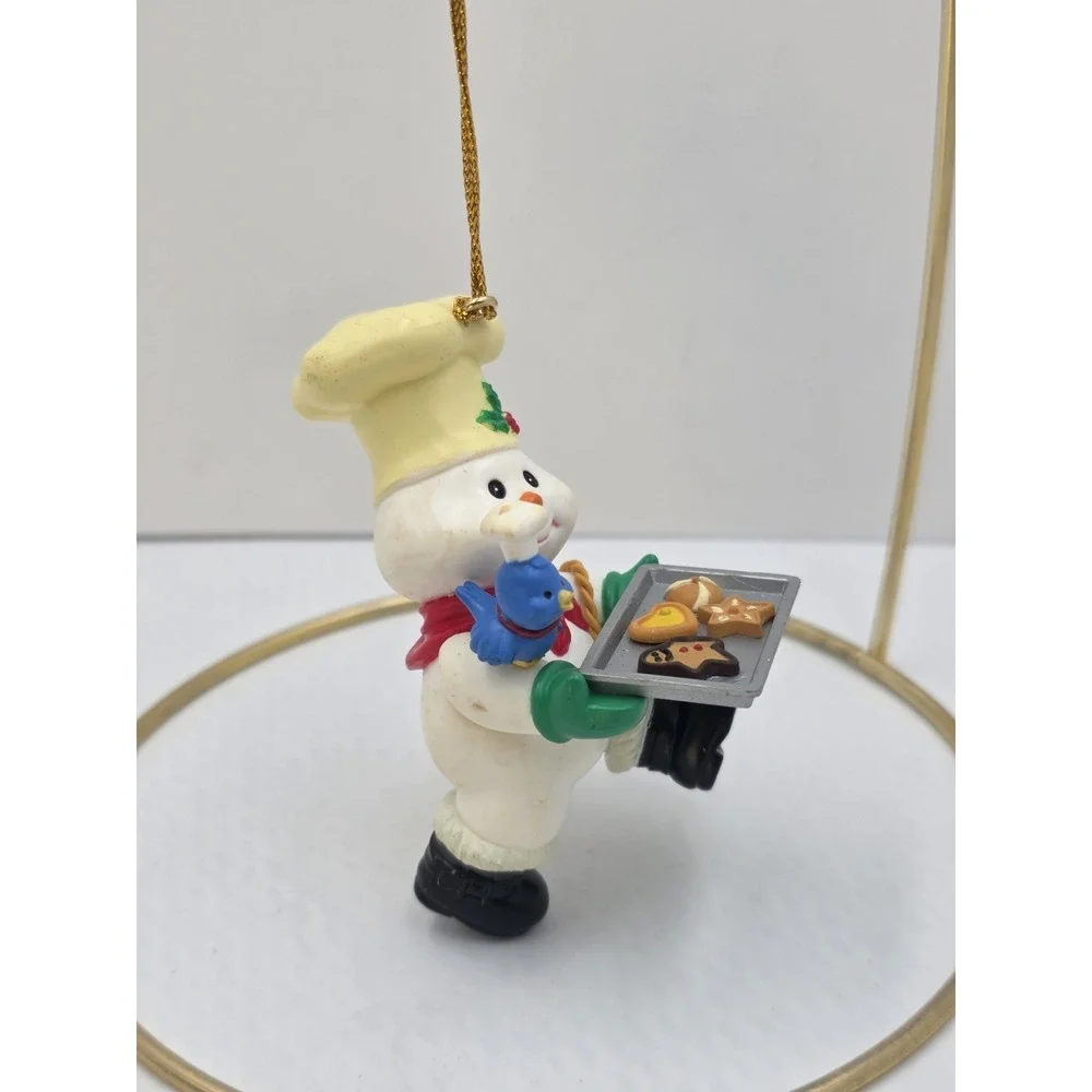 VTG 1997 Mistletoe Magic Snowman Baker Christmas Ornament Cookies‎ Bird 3.5